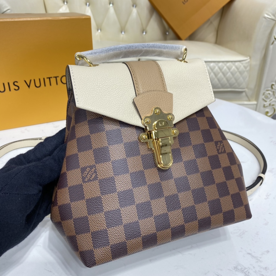 Louis Vuitton CLAPTON BACKPACK Bag Damier Ebene N42259 Creame Beige